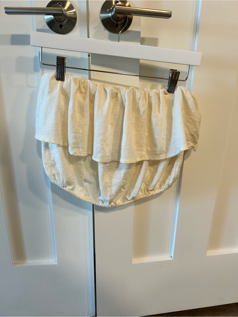 aerie Cream Ruffle Crop Top